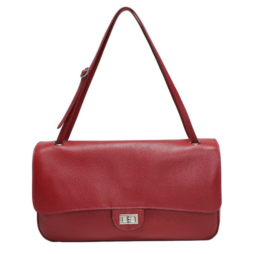 Tiffany & Fred Paris 33Cm Leather Flap Tote, Red